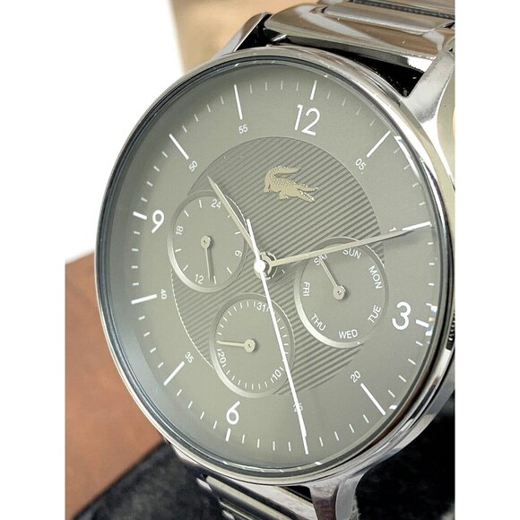 Lacoste Men's Watch 2011142 Club Quartz Gray Dial Stainless Steel 42mm - Picture 12 of 13